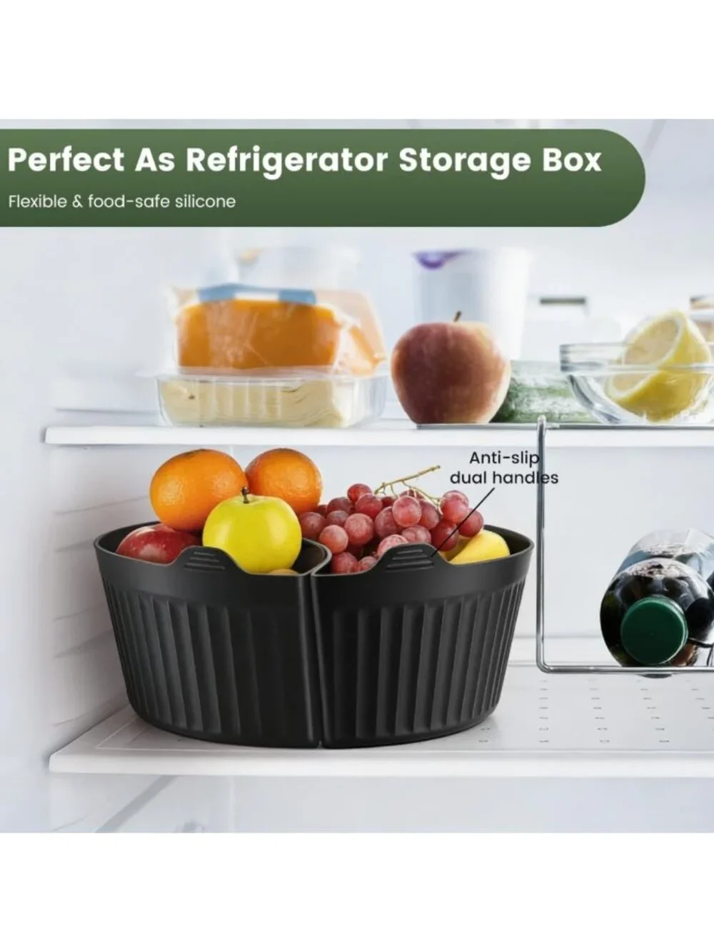 Reusable Silicone Slow Cooker Liners, 6-7 Quart Divider for Two Meals, BPA Free